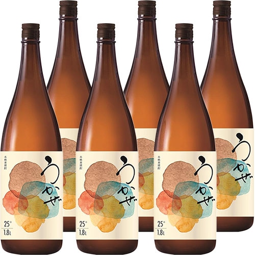 濱田酒造 麦焼酎 うかぜ 1.8L瓶 1800ml×6本 本格麦焼酎 u-yu