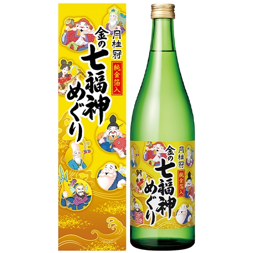 月桂冠 金の七福神めぐり 純金箔入 720ml瓶 化粧箱入 720ml×6本 ケース