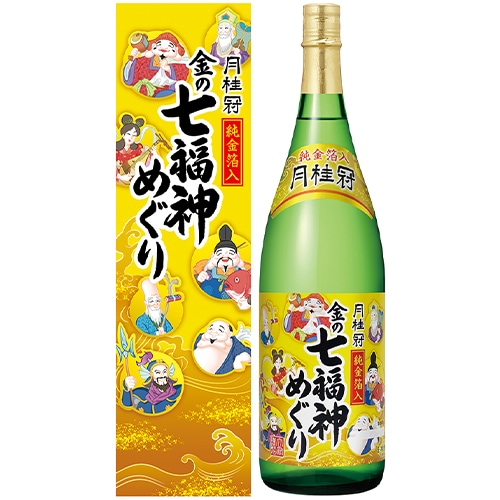 月桂冠 金の七福神めぐり 純金箔入 1.8L瓶 1800ml 化粧箱入 u-yu