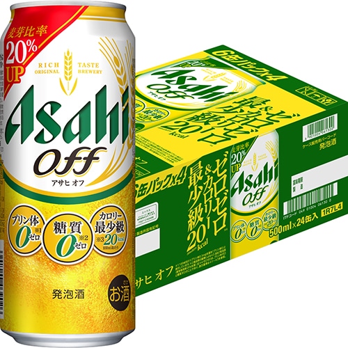 アサヒ アサヒオフ 500ml×24本 1ケース 発泡酒 ビール類 糖質0 プリン体0 u-yu