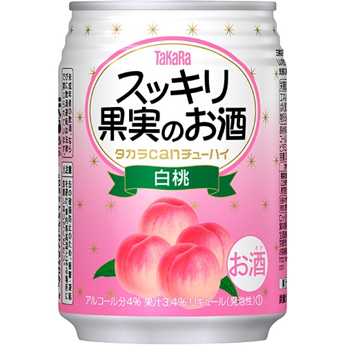 宝酒造 タカラcanチューハイ スッキリ果実のお酒 白桃 250ml×24本 1ケース u-sa
