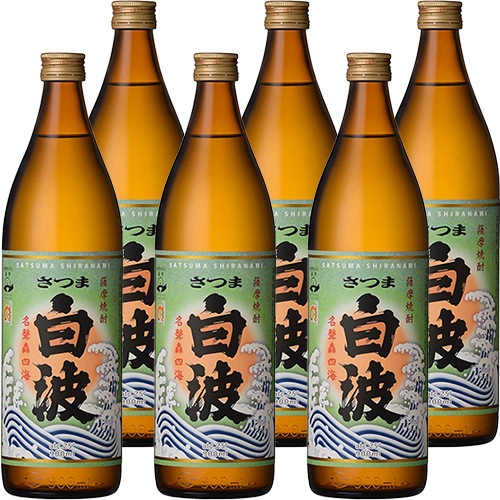 薩摩酒造 芋焼酎 さつま白波 25度 瓶 900ml×6本 u-yu