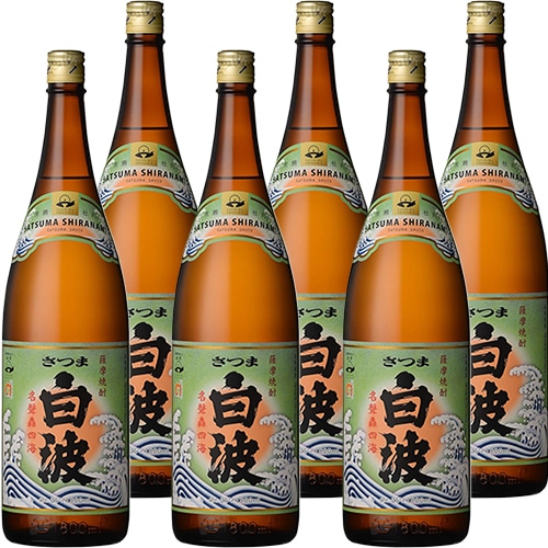 薩摩酒造 芋焼酎 さつま白波 25度 1.8L瓶 1800ml×6本 u-yu