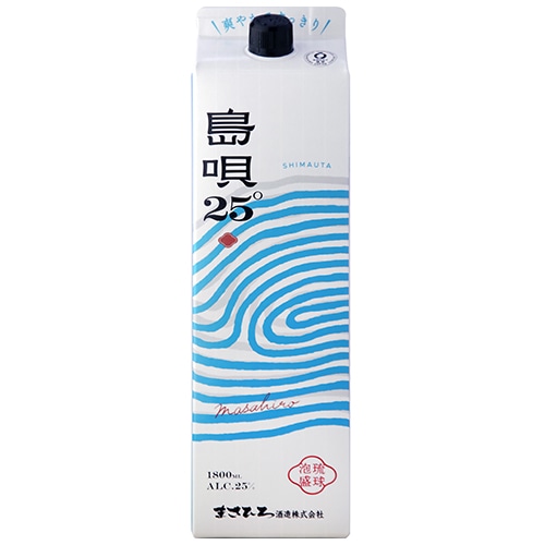 まさひろ酒造 泡盛 島唄 25度 1.8Lパック 1800ml×6本 1ケース u-yu