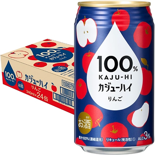 富永貿易 100％カジューハイ りんご 340ml×24本 1ケース チューハイ u-sa