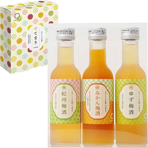 中野BC なでしこのお酒 てまり 梅酒セット TDEF-16 180ml×3本 化粧箱入 紀州梅酒 みかん梅酒 ゆず梅酒 u-yu