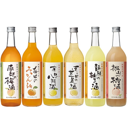 世界一統 和歌のめぐみ 6種飲み比べセット 720ml×6本 和歌山県産果実使用 リキュール u-yu