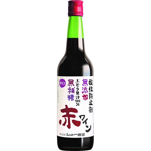 シャトー勝沼 無添加無補糖赤ワイン 中口 600ml×12本 u-yu