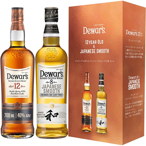 デュワーズ12年 & デュワーズ ジャパニーズスムース8年 ギフトセット 700ml×2本（各1本） u-yu