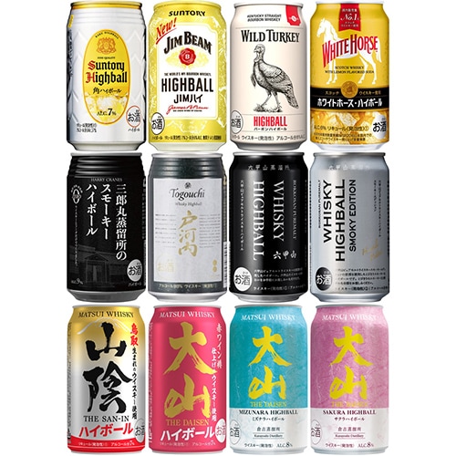 ハイボール12種アソート 350ml×12本 ギフトカートン入り ウイスキーハイボールセット u-sa