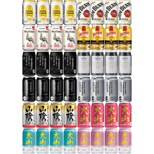 ハイボール12種アソート 350ml×48本（12種×各4本） ウイスキーハイボールセット u-yu