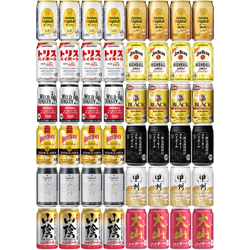 人気ハイボール12種セット 350ml×48本（12種×各4本） ウイスキーハイボールセット u-yu