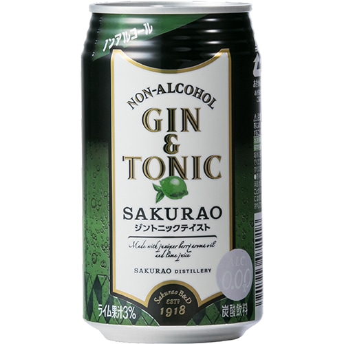 サクラオ ノンアルコール ジントニックSAKURAO 350ml×24本 2ケース（48本） u-yu