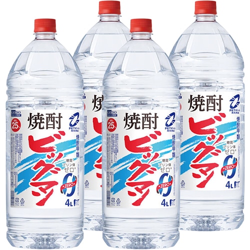合同酒精 焼酎甲類 ビッグマン 25度 4L ペットボトル 4000ml×4本 1ケース u-yu