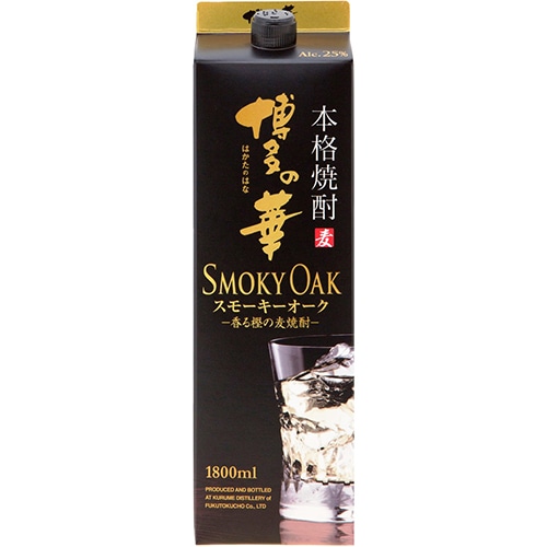 福徳長酒類 博多の華 麦 スモーキーオーク 1.8Lパック 1800ml×6本 1ケース u-yu