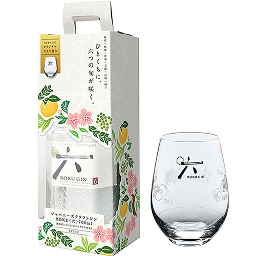 サントリー ROKU 六 700ml オリジナルグラス付 化粧箱入 ジャパニーズクラフトジン u-yu