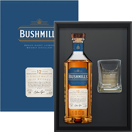 ブッシュミルズ シングルモルト12年 700ml オリジナルグラス付 ギフトカートン入 アイリッシュウイスキー u-yu