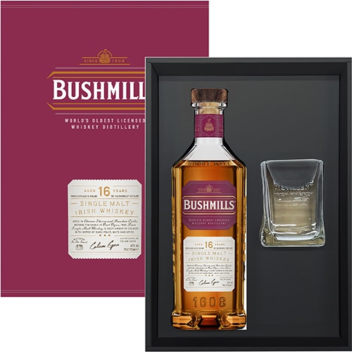 ブッシュミルズ シングルモルト16年 700ml オリジナルグラス付 ギフトカートン入 アイリッシュウイスキー u-yu