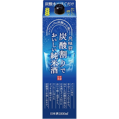 月桂冠 炭酸割りでおいしい純米酒 1.8Lパック 1800ml×6本 1ケース 日本酒 ソーダ割り u-yu