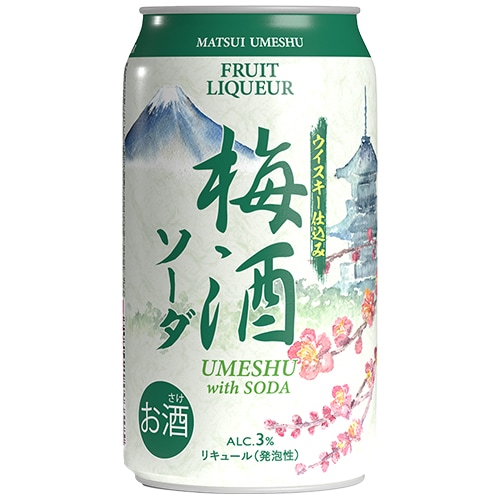 松井酒造合名会社 梅酒ソーダ ウイスキー仕込み 350ml×24本 1ケース ビール u-sa