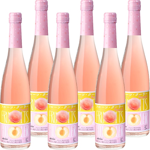 メルシャン フルーツクーラー ピーチ 500ml×6本 ロゼワイン 微炭酸 u-yu