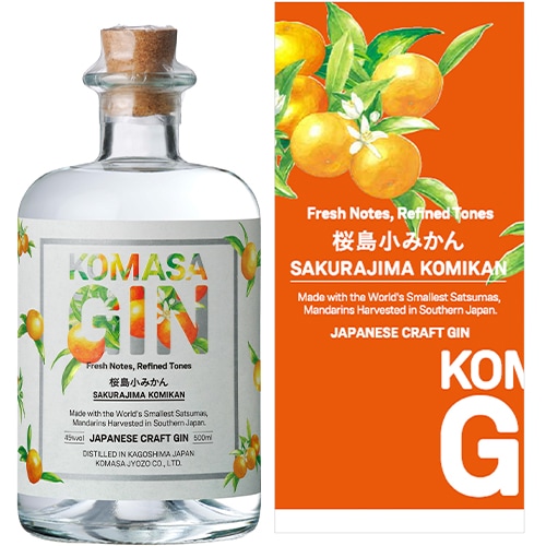 小正醸造 KOMASA GIN 桜島小みかん 500ml×6本 箱入 ジャパニーズクラフトジン u-yu