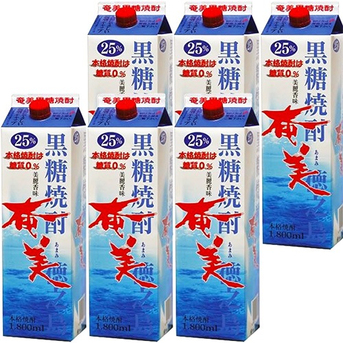 奄美酒類 黒糖焼酎 奄美25度 1.8Lパック 1800ml×6本 1ケース 鹿児島 u-yu