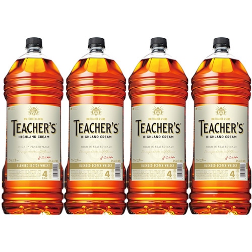 ティーチャーズ ハイランドクリーム 4Lペット 4000ml×4本 1ケース ブレンデッド スコッチウイスキー u-yu