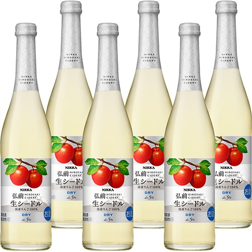 アサヒ ニッカ弘前 生シードル ドライ 500ml×6本 u-yu