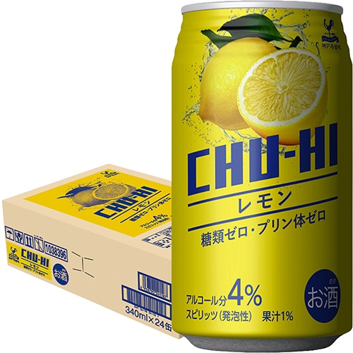富永貿易 神戸居留地チューハイ レモン 340ml×24本 1ケース 糖類ゼロ プリン体ゼロ u-sa