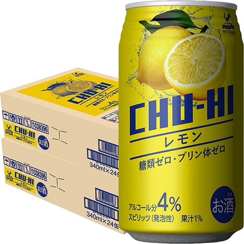 富永貿易 神戸居留地チューハイ レモン 340ml×24本 2ケース（48本） 糖類ゼロ プリン体ゼロ u-yu