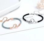 ダブルリングペアブレスレット　ペアセット
