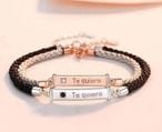 スペイン語で「あなたを愛しています」ペアブレスレット　ペアセット