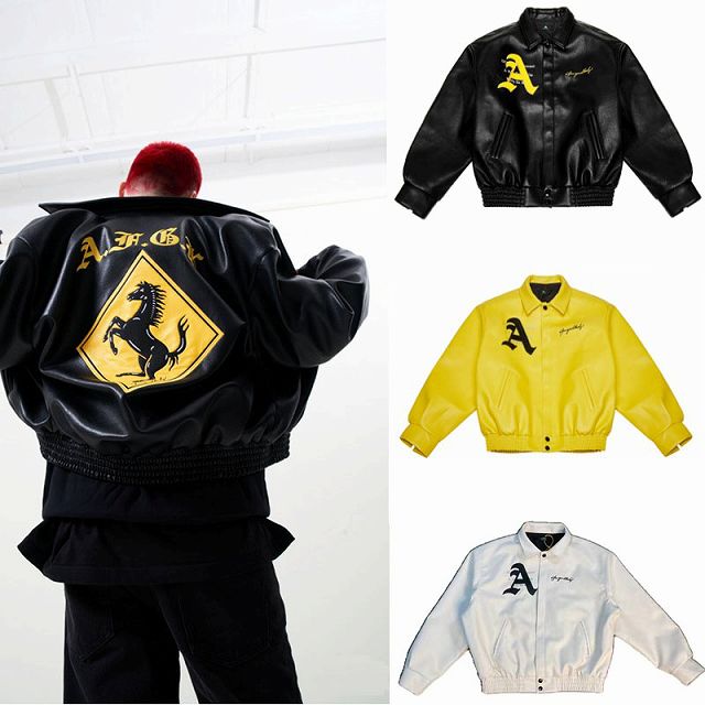 メンズファッション 刺繍入り PU ジャケット 男女兼用 ストリート系 防寒アウター 秋冬 2023新作★全3色