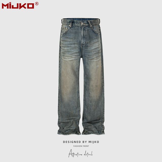 メンズ ダメージ加工 デニムパンツ 男女兼用 ストリート系 ボトムス 春