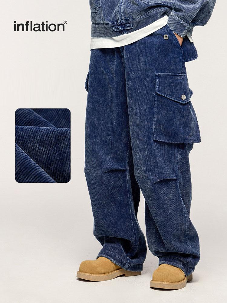 メンズファッション コーデュロイ製 無地 ワークパンツ 男女兼用 ストリート系 ボトムス 秋冬 2024新作★