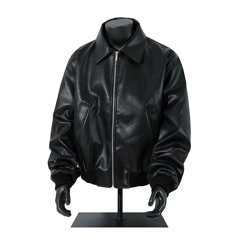 メンズファッション PU ジャケット 男女兼用 ストリート系 防寒アウター 秋冬 2025新作★