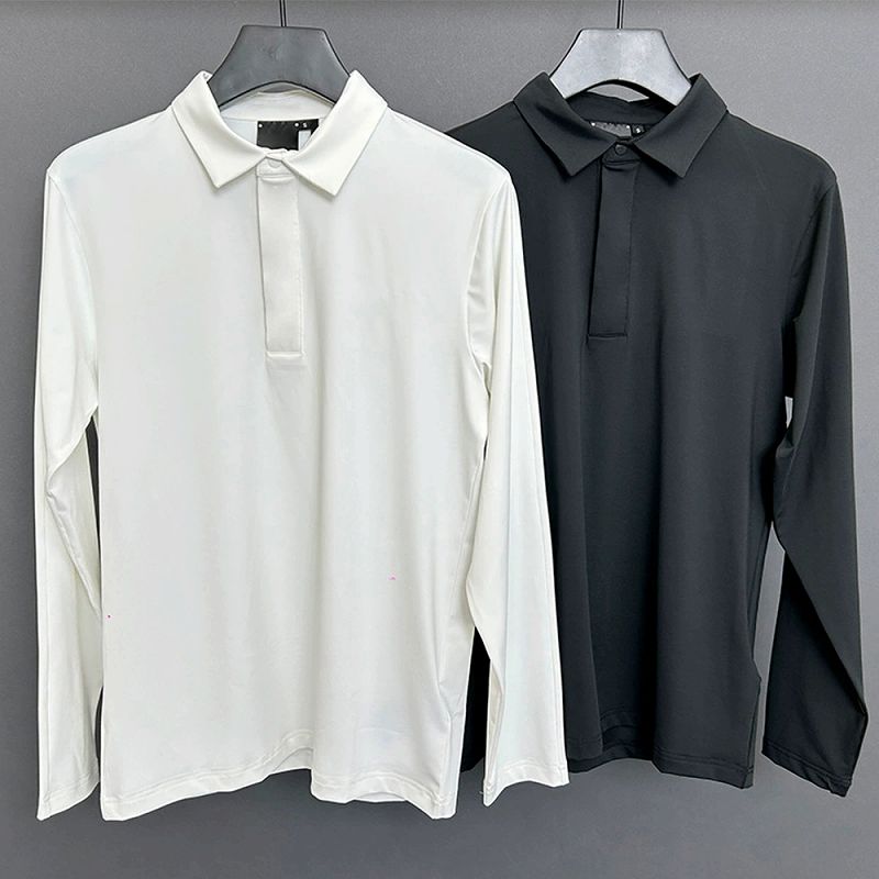 メンズ 吸汗速乾 無地 長袖 ポロシャツ 男女兼用 ゴルフ 通気性 トップス 春夏秋 新作★全2色