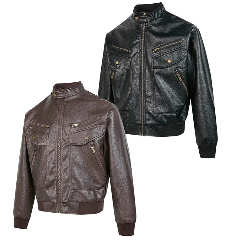 メンズファッション PU ジャケット 男女兼用 ストリート系 防寒アウター 秋冬 2025新作★全2色