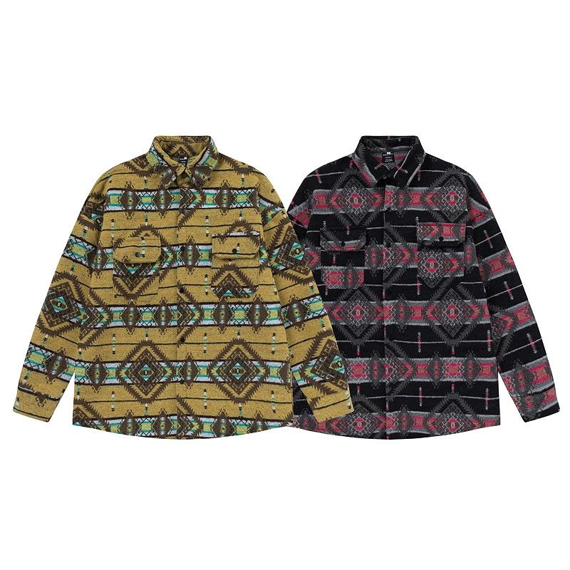 メンズ エスニック風 長袖 シャツ 男女兼用 ストリート系 アウター  秋冬 2025新作★全2タイプまとめ