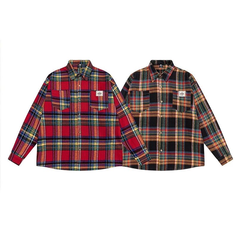 メンズ チェック柄 長袖 シャツ 男女兼用 ストリート系 アウター  秋冬 2025新作★全2色