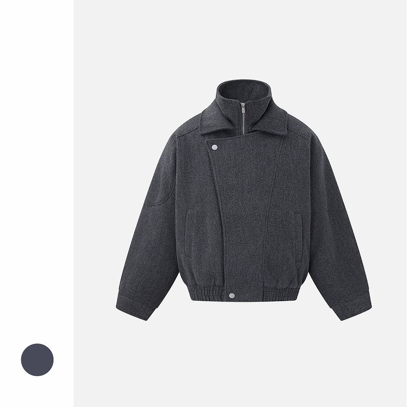 メンズファッション ウール 中綿 ジャケット 男女兼用 ストリート系 アウター 秋冬 2025新作★