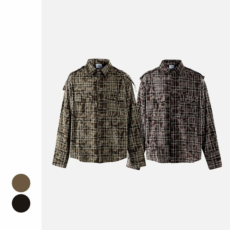 メンズ チェック柄 長袖 シャツ 男女兼用 ストリート系 アウター  秋冬 2025新作★全2色