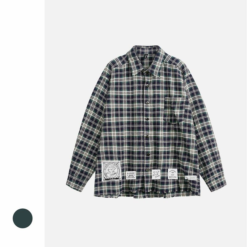 メンズファッション チェック柄 長袖 シャツ 男女兼用 ストリート系 アウター  秋冬 2025新作★