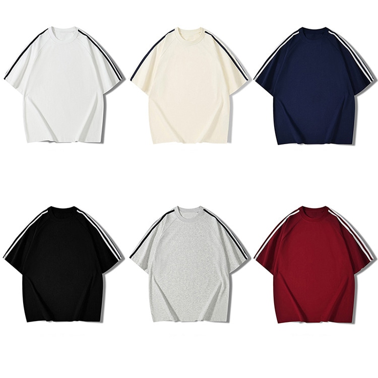 メンズ スポーツ風 三本線 半袖Tシャツ 男女兼用 ストリート系 トップス 春夏 2025新作★全6色