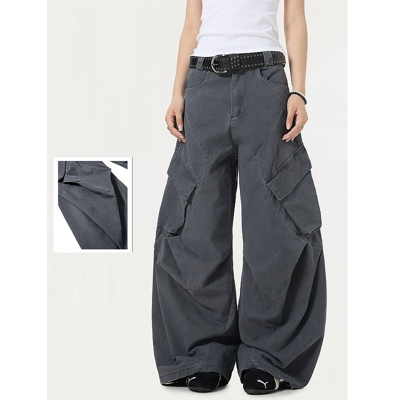 メンズファッション ワーク風 シミター パンツ 男女兼用 ストリート系 ボトムス 秋冬 2025新作★全2色