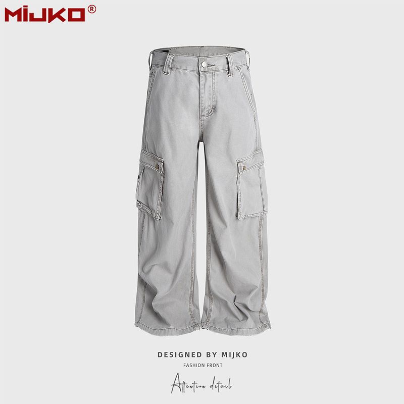 メンズ ビンテージ風 デニム パンツ 男女兼用 ストリート系 ボトムス 秋冬 2025新作★