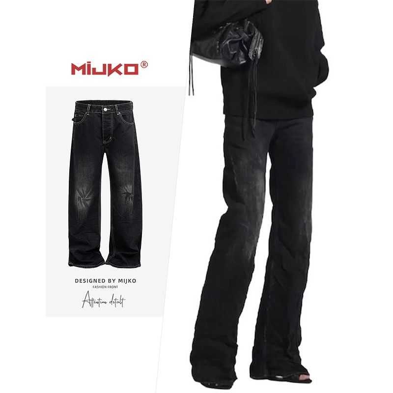 メンズ ビンテージ風 デニム パンツ 男女兼用 ストリート系 ボトムス 秋冬 2025新作★