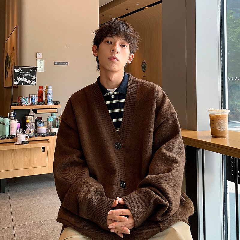 メンズファッション ニットカーディガン 男女兼用 ストリート系 アウター  秋冬 2025新作★全4色