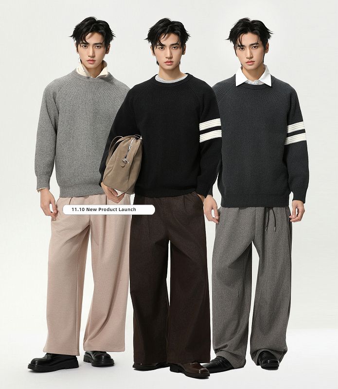 メンズファッション 長袖 ニット・セーター 男女兼用 ストリート系 トップス 秋冬 2025新作★全3色